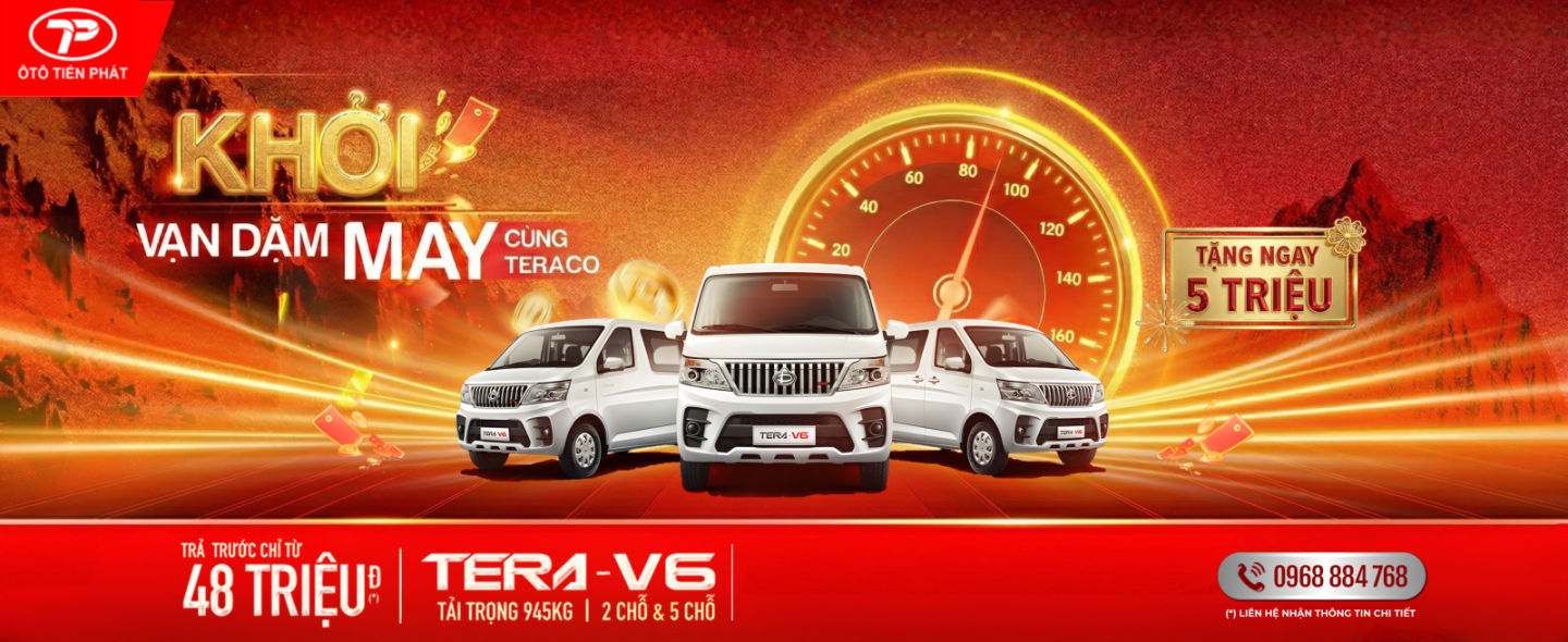 THÁNG 3 - XE TẢI VAN TERA V6 - TẶNG 5 TRIỆU ĐỒNG TIỀN MẶT 