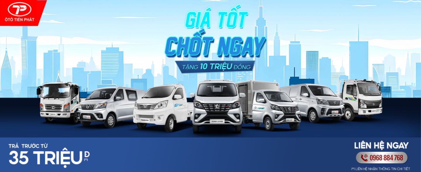 CHƯƠNG TRÌNH KHUYÊN MÃI THÁNG 10 KHI MUA XE TERACO TẠI Ô TÔ TIẾN PHÁT