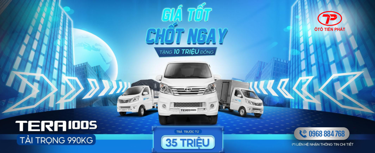 XE TẢI NHẸ MÁY XĂNG TERA-100S KHUYÊN MÃI THÁNG 10