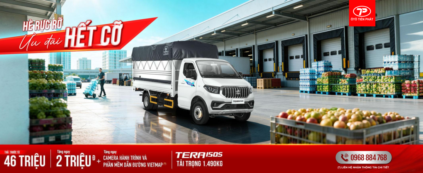 KHUYẾN MÃI THÁNG 5 - XE TẢI NHẸ MÁY XĂNG TERA 150S 