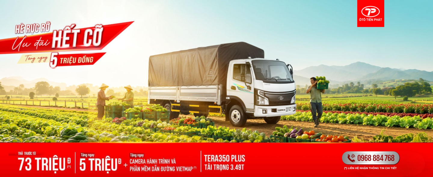 THÁNG 5 - XE TẢI THÙNG DÀI TERA 350 PLUS - TẶNG 5 TRIỆU TIỀN MẶT VÀ BỘ QUÀ TẶNG VIETMAP