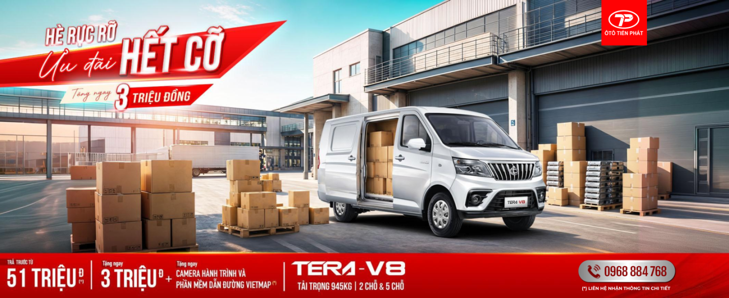 THÁNG 5- XE TẢI VAN TERA-V8 - TẶNG BỘ QUÀ CAMERA VIETMAP VÀ PHẦN MỀM CHỈ ĐƯỜNG