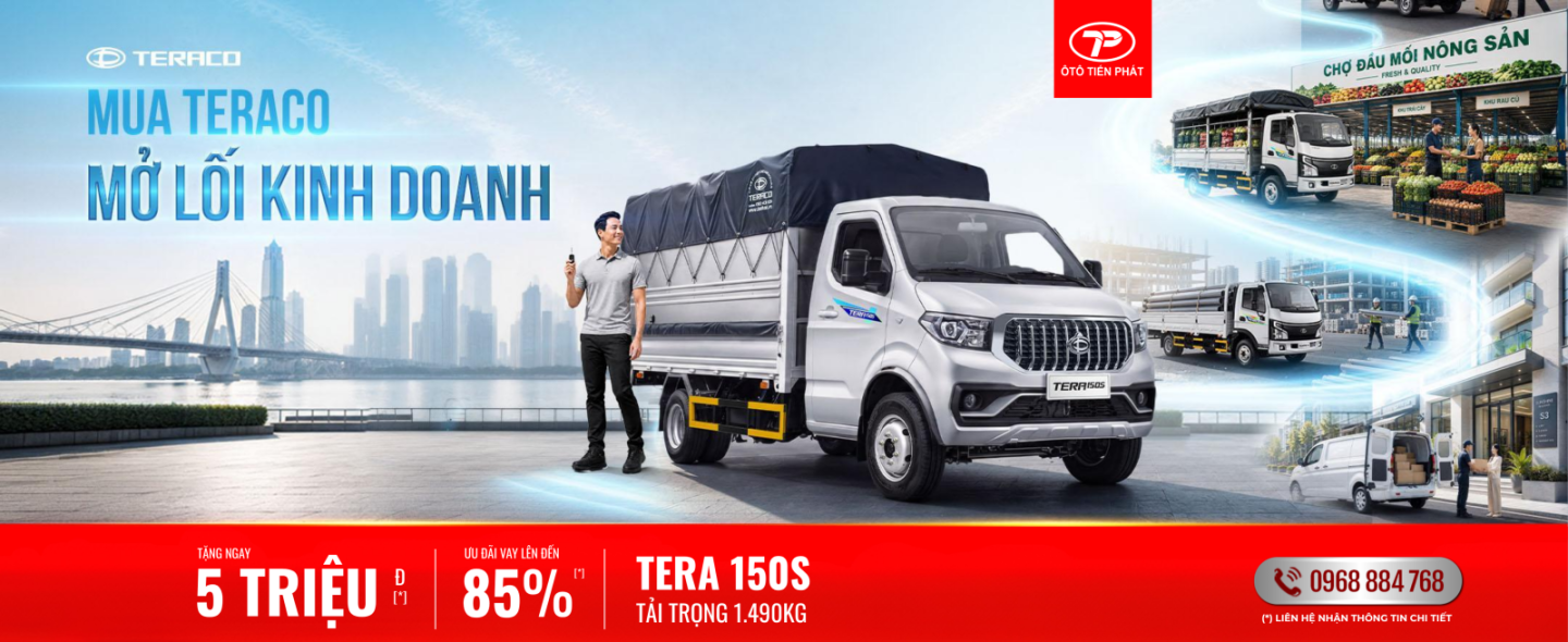 KHUYẾN MÃI THÁNG 7 - XE TẢI NHẸ MÁY XĂNG TERA 150S 