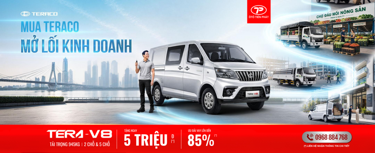 THÁNG 7 - XE TẢI VAN TERA V6 - TẶNG 10 TRIỆU ĐỒNG TIỀN MẶT 